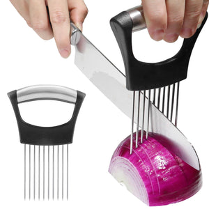 Onion Holder for Slicing, Lemon Slicer Onion Cutter for Slicing, Vegetable Cutter for Potato and Tomato, Avocados, Eggs, Food Slicer Assistant Tool for Slicing Fruit Lemon and Meat