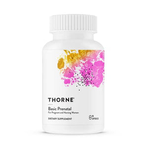 Thorne Basic Prenatal - Well-Researched Folate Multi for Pregnant and Nursing Women Includes 18 Vitamins and Minerals, Plus Choline