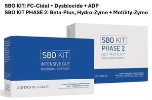 SBO Kit packaging with Biotics Research branding on a white background