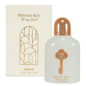 Armaf Club de Nuit Private Key To My Soul extrait de parfum unisex white bottle with gold key