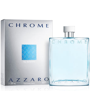 Azzaro Chrome EDT 200 ml men light blue bottle perfume with packaging
