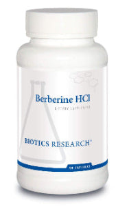 Biotics Research Berberine HCL dietary supplement bottle on a white background