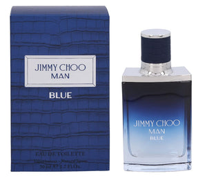 Jimmy Choo Man Blue EDT 50 ml men perfume bottle with box on white background