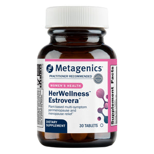Metagenics HerWellness Estrovera, 30 tablets. A plant-based dietary supplement for multi-symptom perimenopause and menopause relief