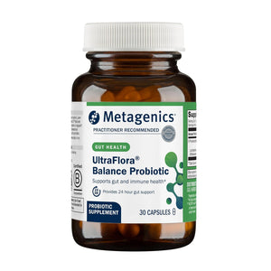 Metagenics UltraFlora Balance Probiotic, 30 capsules. A practitioner-recommended daily probiotic supplement for gut and immune health support