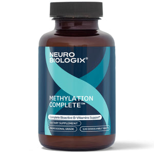 A bottle of Neuro Biologix Methylation Complete dietary supplement, 120 chewables