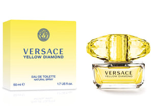 Versace Yellow Diamond EDT 50 ml women's perfume bottle with box on white background