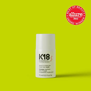 K18 Biomimetic Hairscience Mini Leave-In Molecular Repair Hair Mask 0.5 oz/ 15 mL