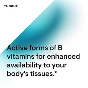 Thorne Basic B-Complex - Tissue-Ready Vitamin B Complex Supplement with Choline - Supports Cellular Energy Production, Brain Health & Red Blood Cell Formation - Gluten-Free, Dairy-Free - 60 Capsules