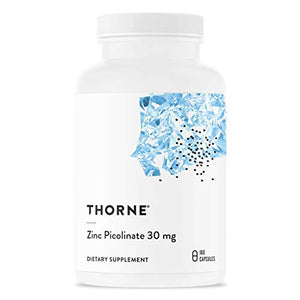 Thorne Zinc Picolinate 30 mg - Well-Absorbed Zinc Supplement for Growth and Immune Function - 180 Capsules