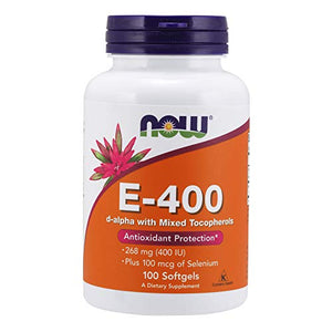 NOW Supplements, Vitamin E-400 IU, Mixed Tocopherols, Antioxidant Protection*, 100 Softgels