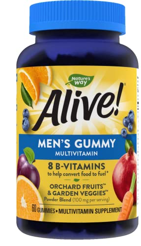Nature's Way Alive! Men's Daily Gummy Multivitamin, Full B-Vitamin Complex, Supports Muscle Function*, Fruit Flavored, 60 Gummies