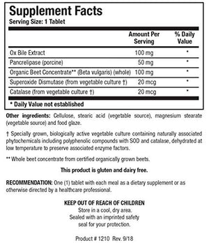 BIOTICS Research Beta-Plus™ Nutritional Support for Bile Production, Supports Overall Liver Function. Aids in Fat Digestion. Supplies Betaine (Organic Beet Concentrate) 180 Tabs