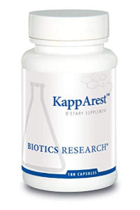 Bottle of Biotics Research KappArest, 180 capsules. A professional-grade botanical supplement for joint wellness and antioxidant support.